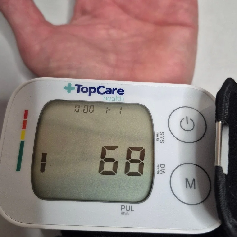 TopCare Health Wrist Blood Pressure Monitor Adult Digital Heart Rate White